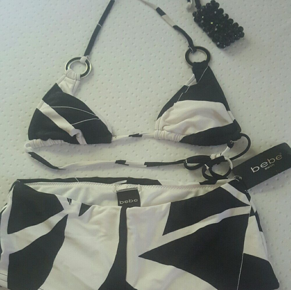 Black and White Bebe swimsuit