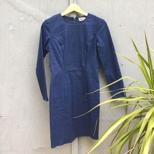 Blue Wavy Check Dress by Dusen Dusen