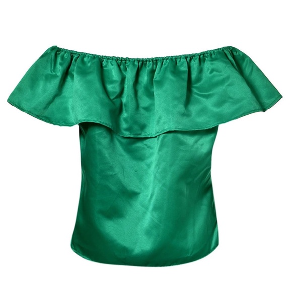 Satiny Ruffle Top - Picture 5 of 7