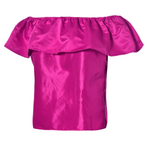 Satiny Ruffle Top - Picture 2 of 7