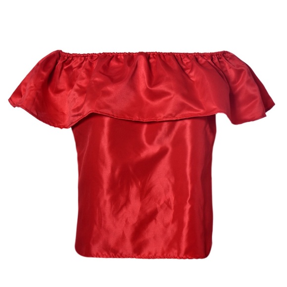 Satiny Ruffle Top - Picture 3 of 7