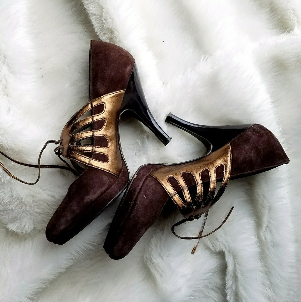 Calvin Klein Brown Suede Heels 7.5M