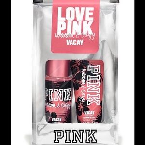 Pink warm and cozy travel size gift set