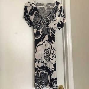 Banana Republic Navy and white wrap dress