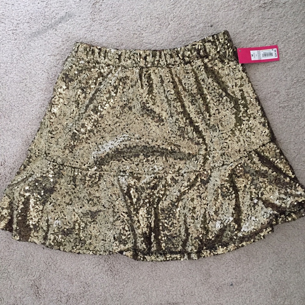 NWT gold sequin skirt