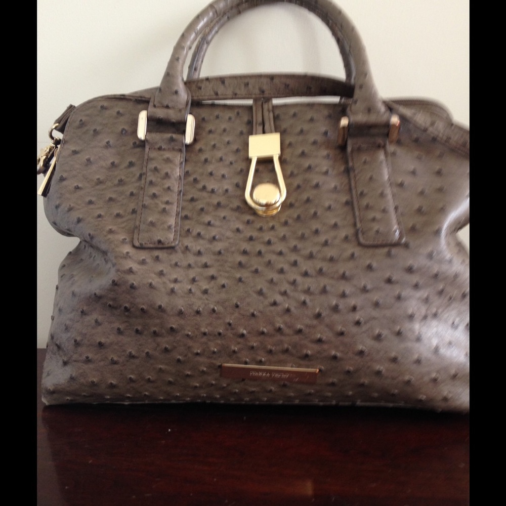 Ivanka Trump Dome Satchel Ostrich Skin