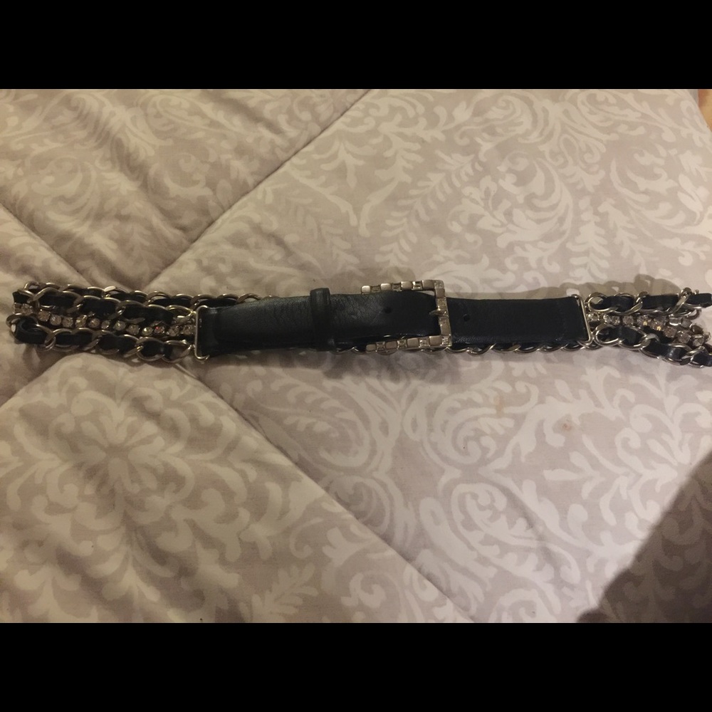 Christian Alexander Swarovski leather belt