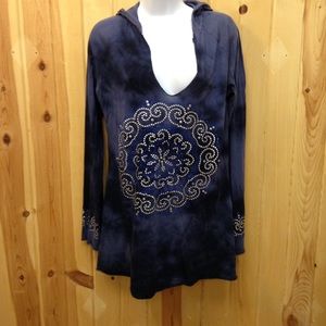 Shades of blue-black yoga hoodie