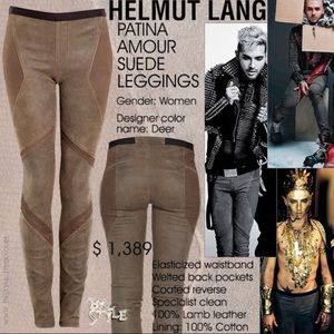 Helmut Lang Patina Suede Leggings