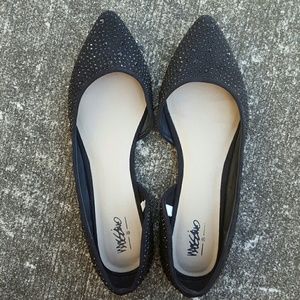 Black jewel flats