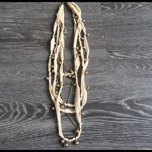 Macy's tan ribbon necklace