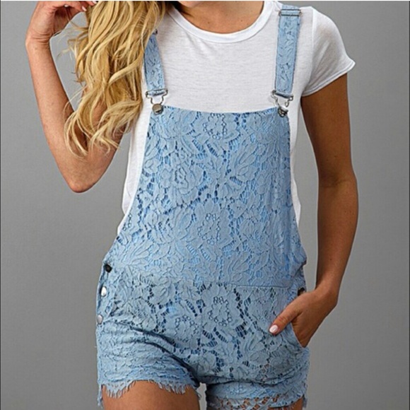 Sale! << Baby Blue Lace Overalls >> - Picture 3 of 3