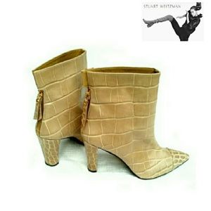 Stuart Weitzman Croco Booties