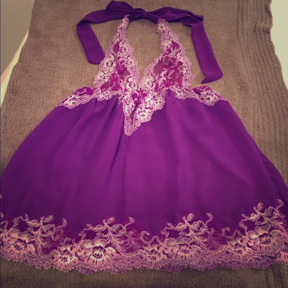 Purple halter lingerie piece