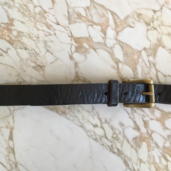 J. Crew Accessories - J. Crew Dark Brown Leather Belt Brass Buckle