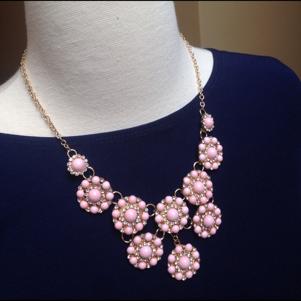 Pink & Gold Statement Necklace - Picture 4 of 5