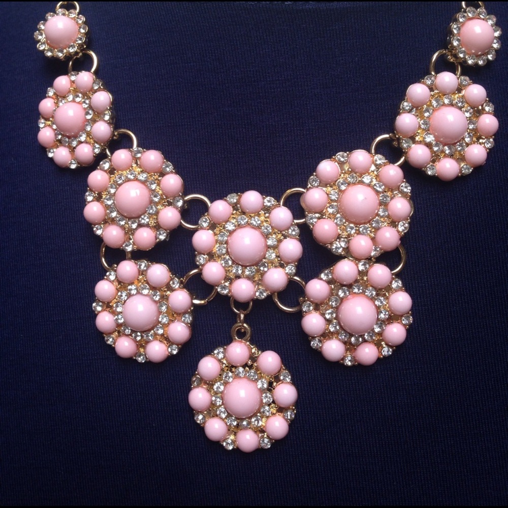 Pink & Gold Statement Necklace - Picture 5 of 5