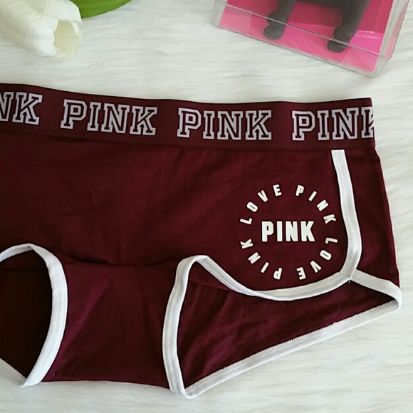 Nwt Pink Victoria's Secret Logo Boyshort Size M - Picture 3 of 4