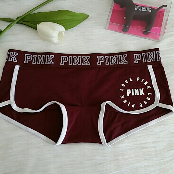 Nwt Pink Victoria's Secret Logo Boyshort Size M - Picture 4 of 4