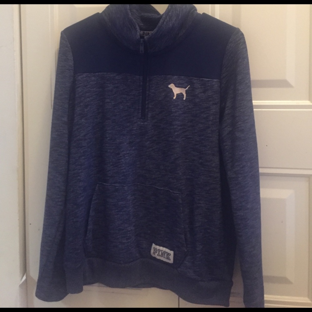 VS PINK Navy 1/4 zip sweatshirt size medium