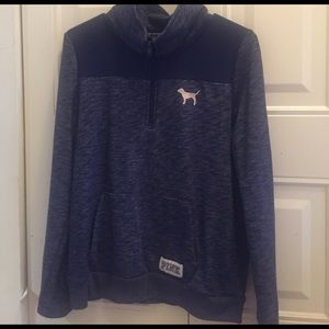 VS PINK Navy 1/4 zip sweatshirt size medium