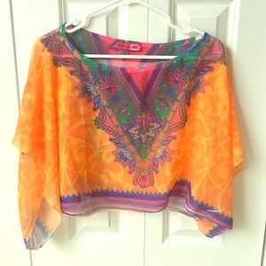 Light weight crop top poncho.