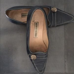 Navy Manolo flats