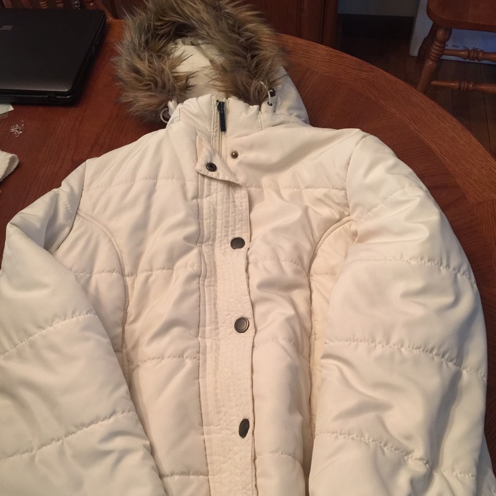 White womens puffer jacket