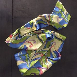 Silk print scarf sash