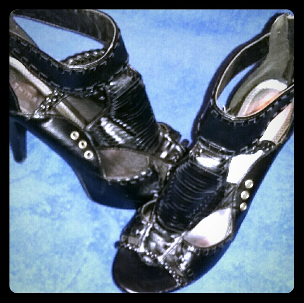 Chinese Laundry Black Sandal Heels