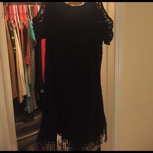 Charming Charlie black fringe dress