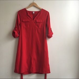 Cute red collared shift dress