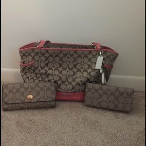 Authentic  Coach purse, wallet and checkbook cover