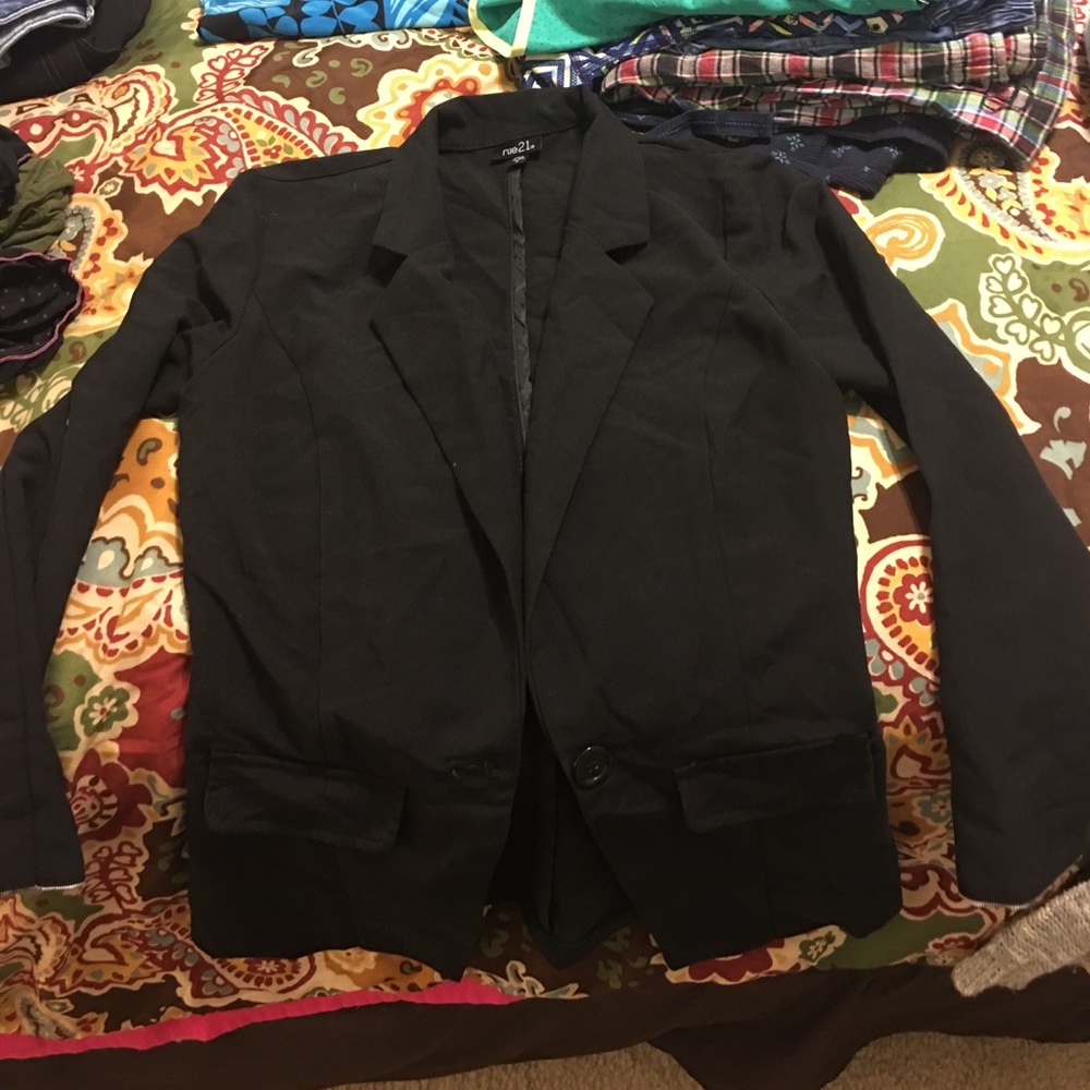 Junior Women Small black open blazer