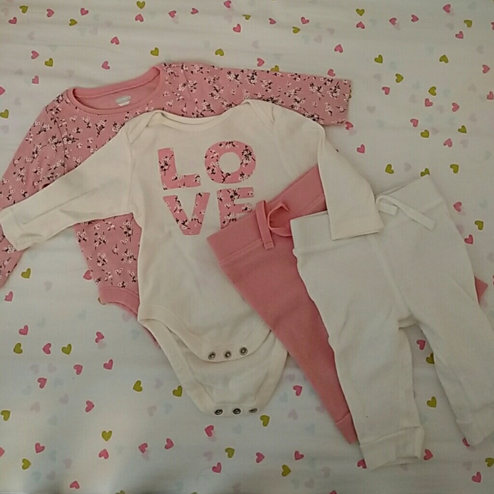 Old Navy long sleeve onesies and thermal leggings