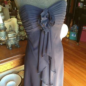 Special Occasion Dress Dark Blue Below Knee