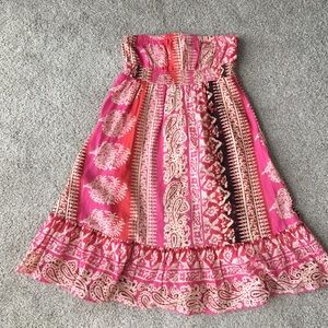 Strapless boho dress