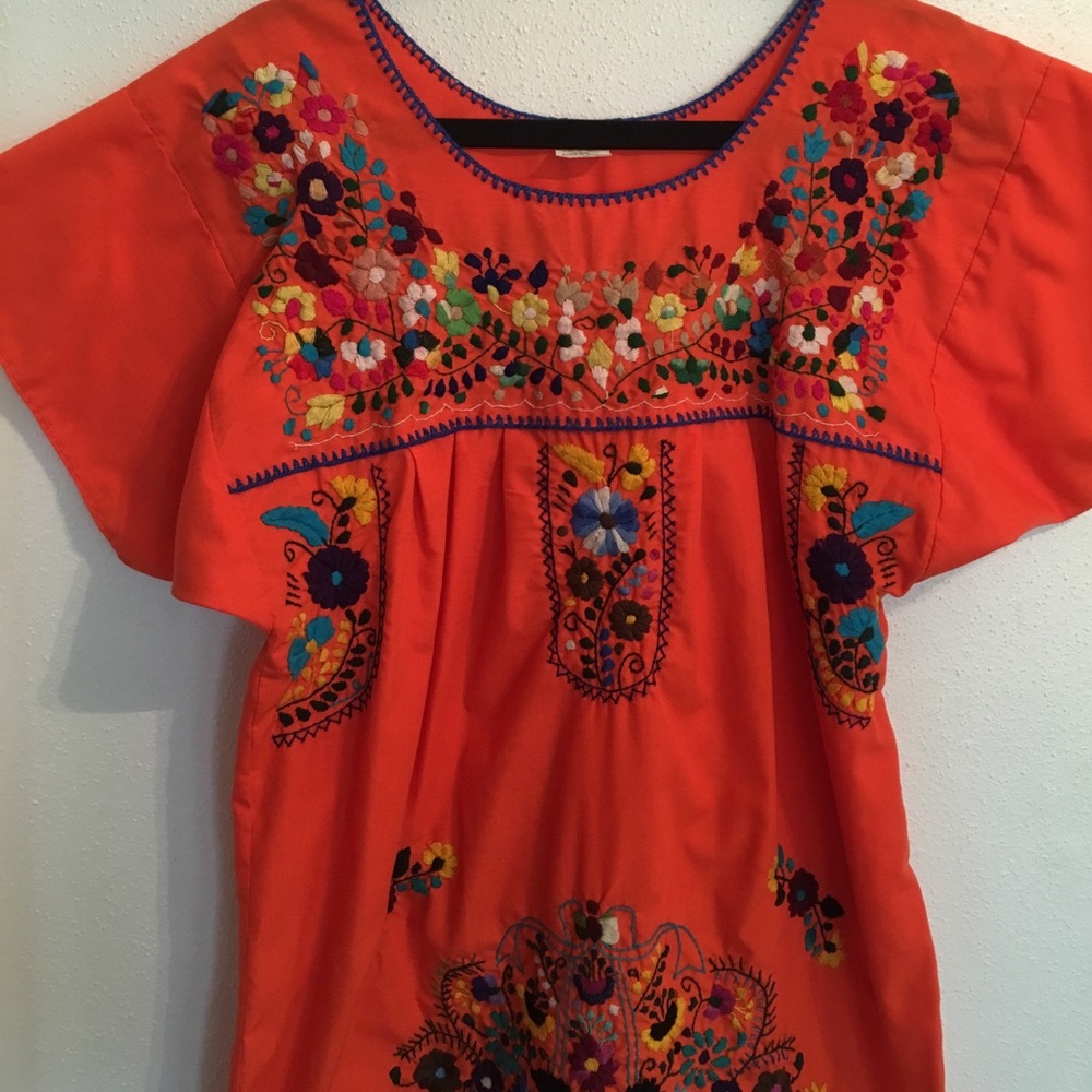 Orange Mexican Dress