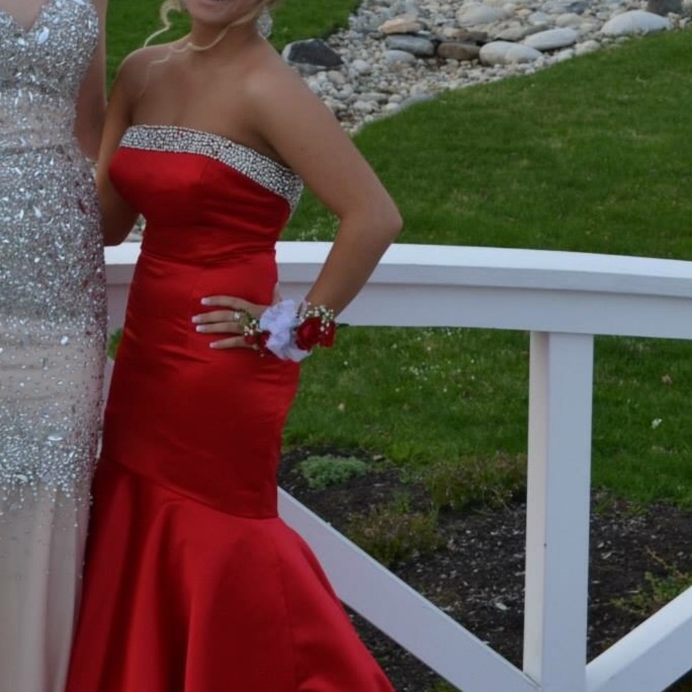 Sherri Hill Red Mermaid Prom Dress