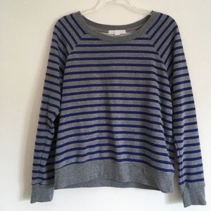 Gray and Blue Striped Sweater