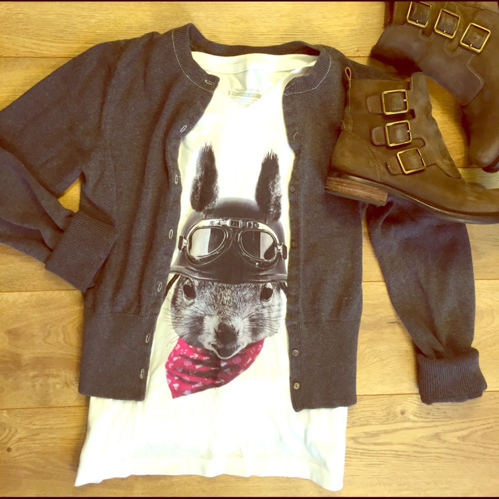 NWOT Biker Squirrel Novelty TShirt