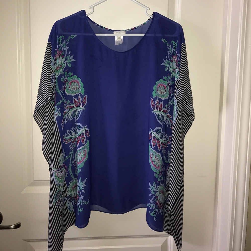Talbots floral and striped sheer top