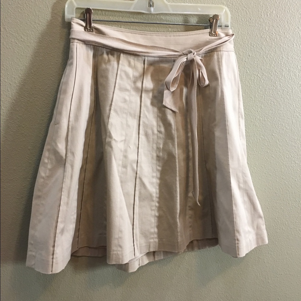 Beige Pleated Skirt