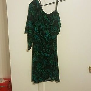 Multicolor One shoulder wrap dress