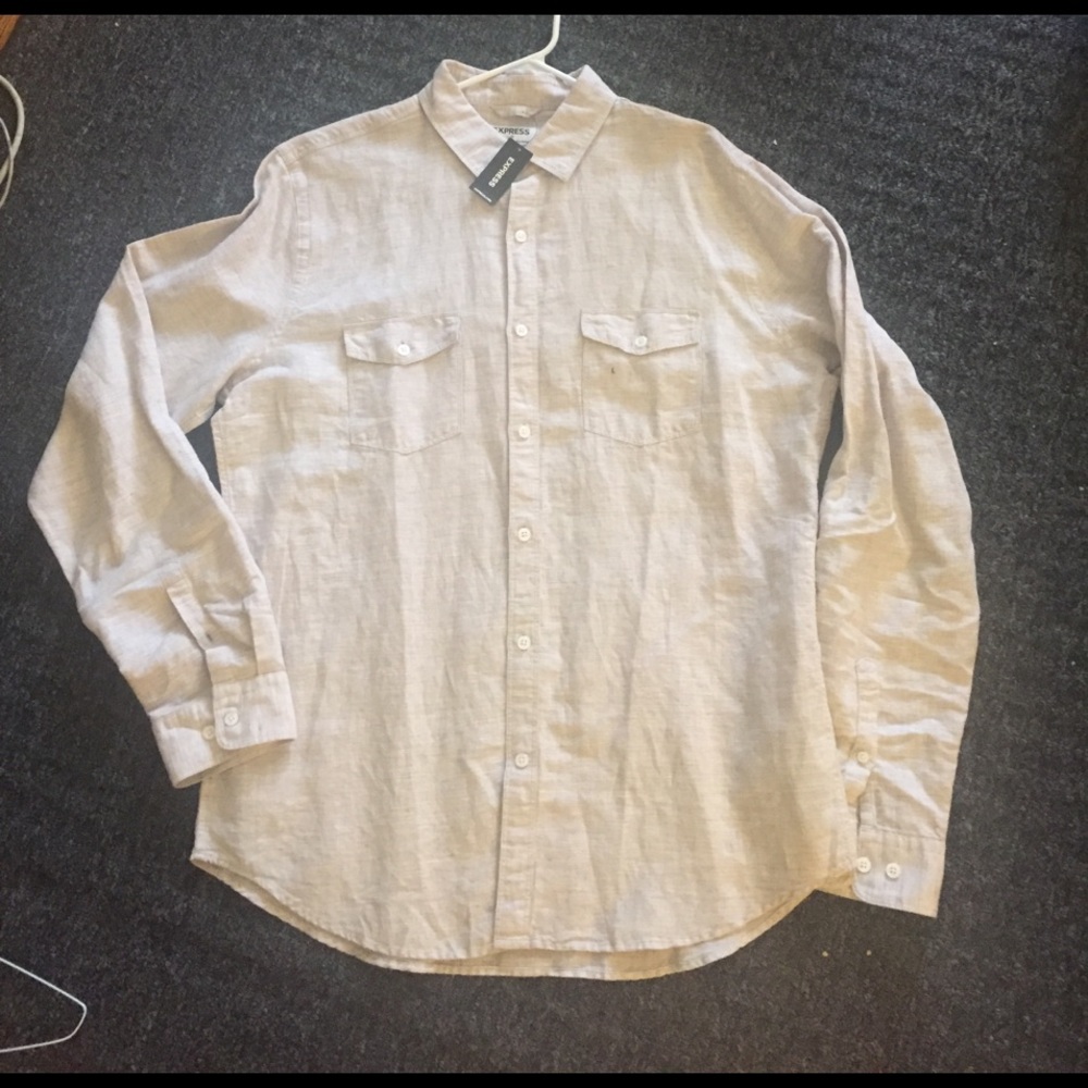 Express men's linen button down  size large