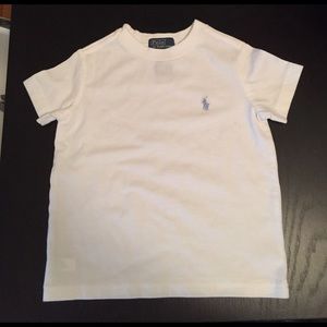 White polo shirt with light blue horse Clearance