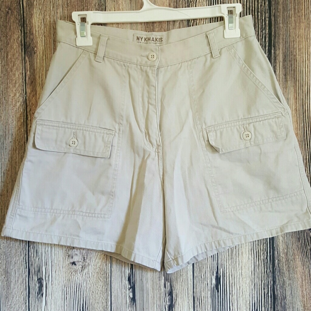 High waist khaki shorts 6 pocket eyc sz 6 euc