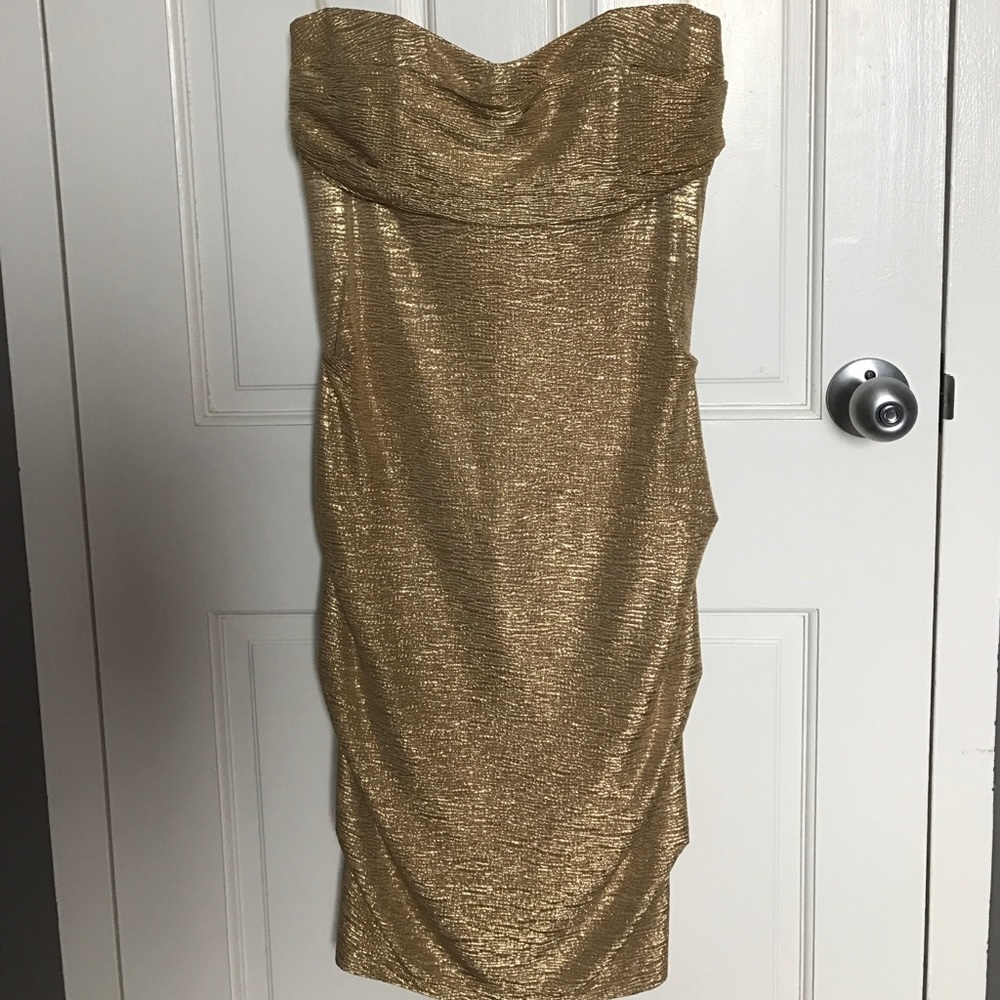 Gold cocktail dress