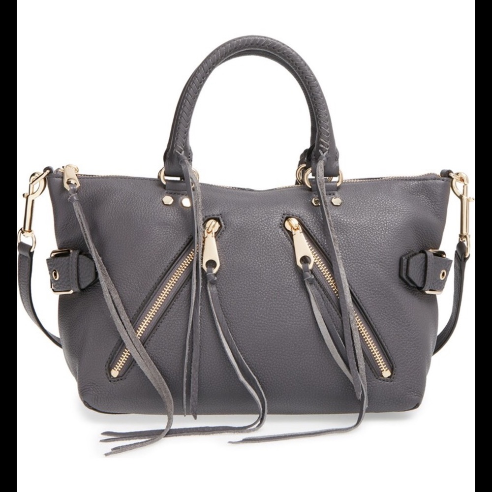 REBECCA MINKOFF MOTO SATCHEL TOTE IN NEW GREY NWT