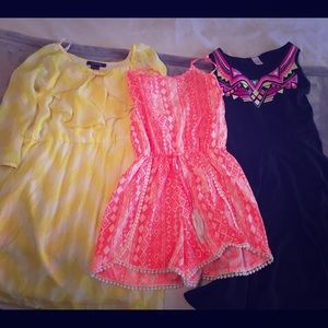 🌸👗2 Dresses/1 Romper Girls lot size 10 👗🌸